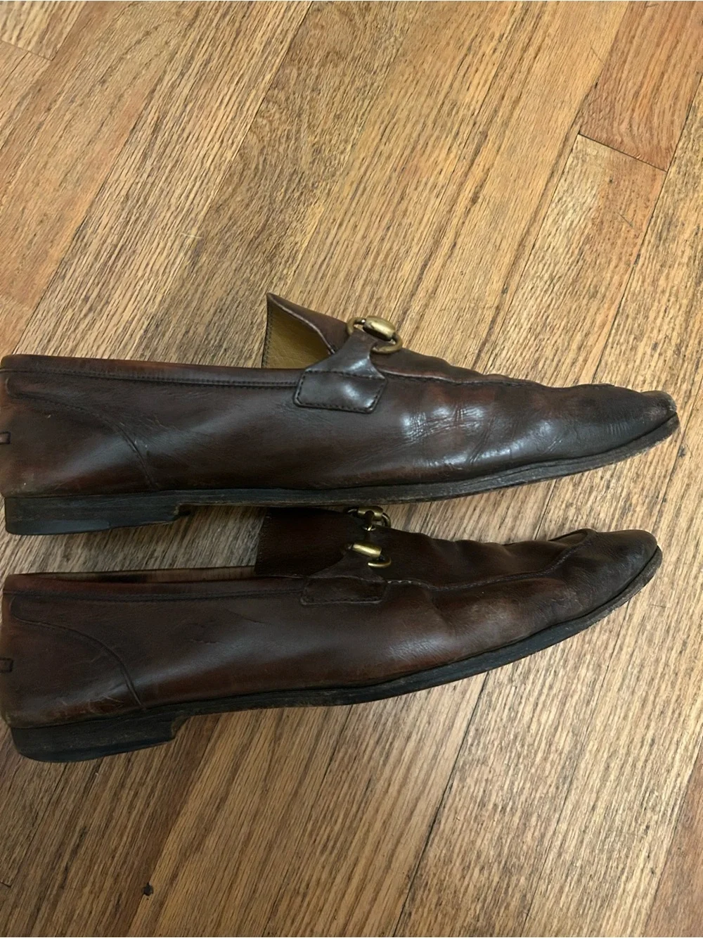 Gucci Classic Brown Leather Men's Bit Loafers